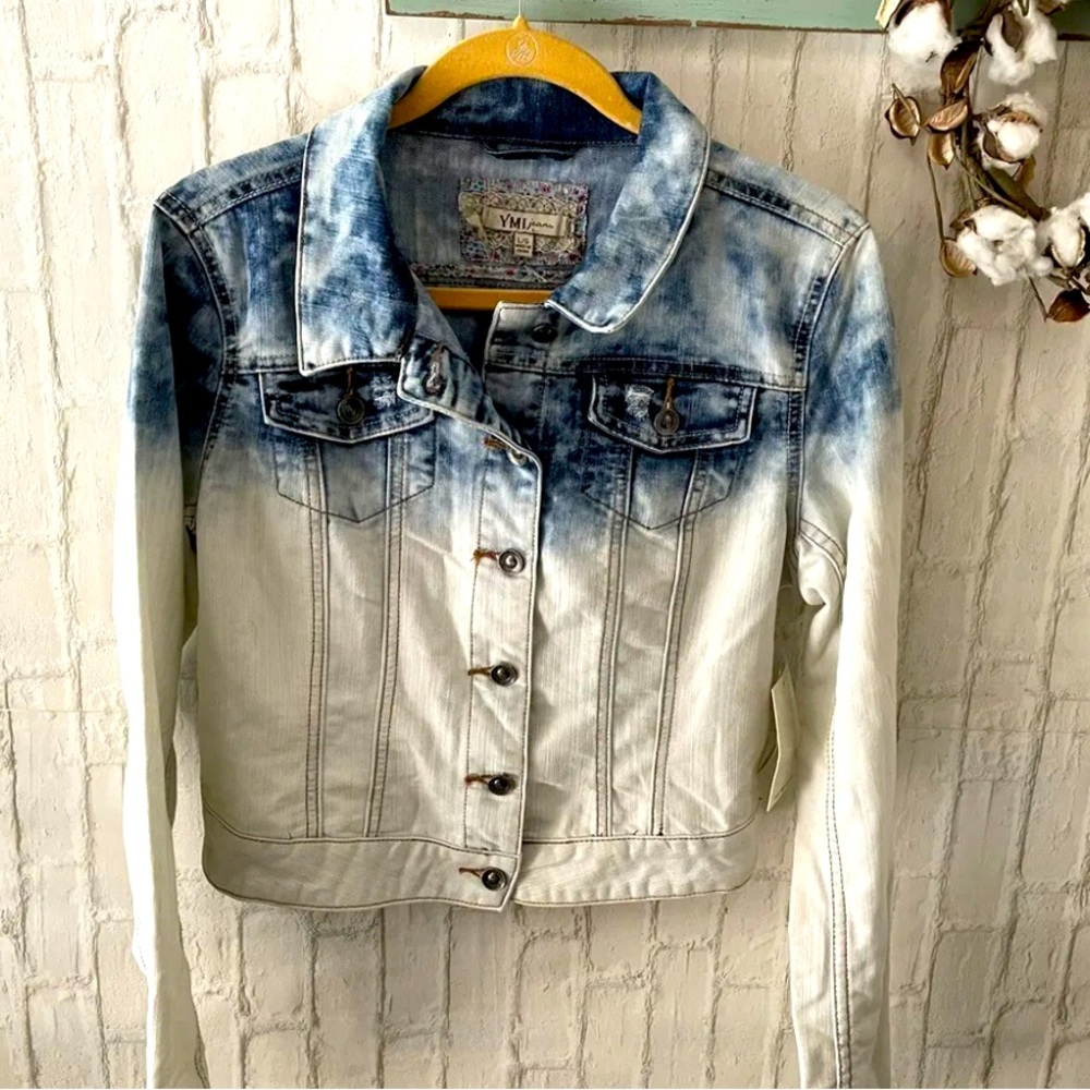 YMI Jeans Tie Dye Jean Jacket Sz Jr L NWT!